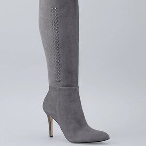 White House Black Market Kenyon Suede Leather Knee High Boots Dusk Size 6.5